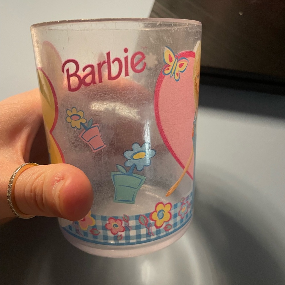 Barbie Cup - Pink and Blue Floral Design